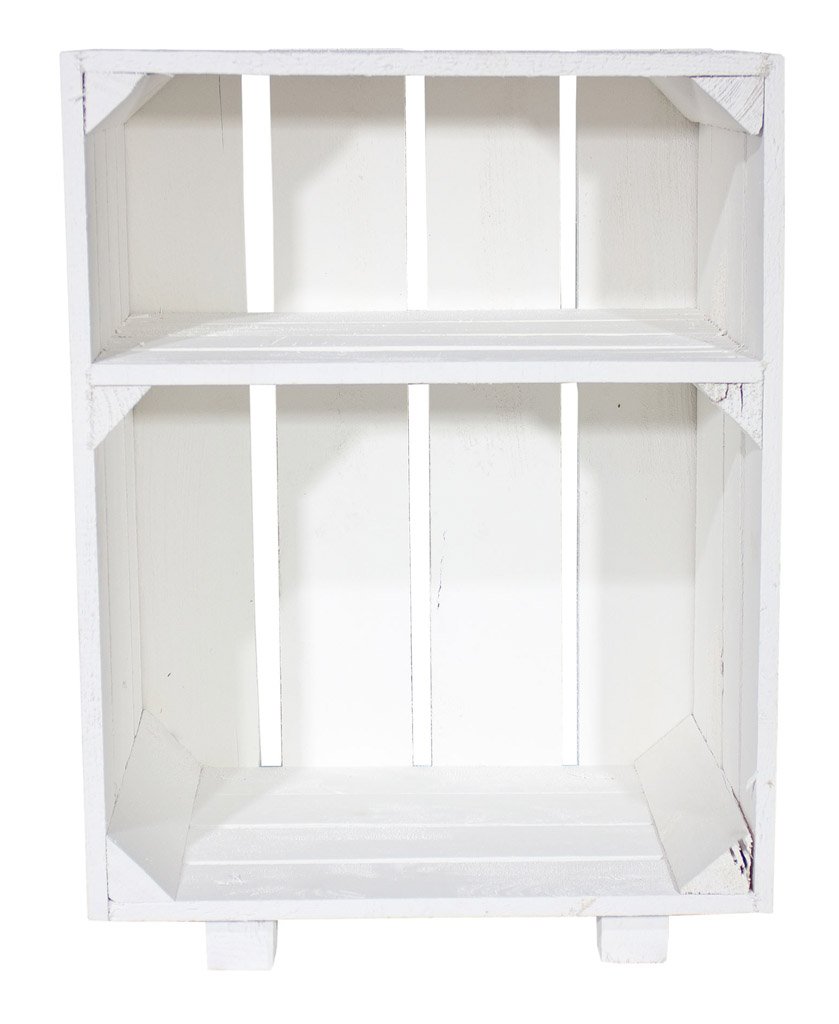 Vintage-Möbel24 2er Set Nachttisch Mit Boden – Geflammtes Holz, 30,5x40x54 Cm, Mit Regal, Rustikaler Look