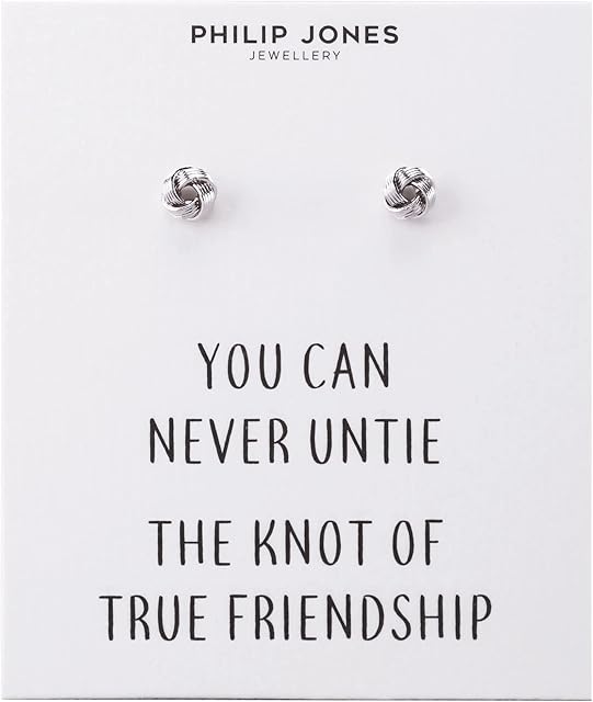Silver Plated Love Knot Earrings with Quote Card