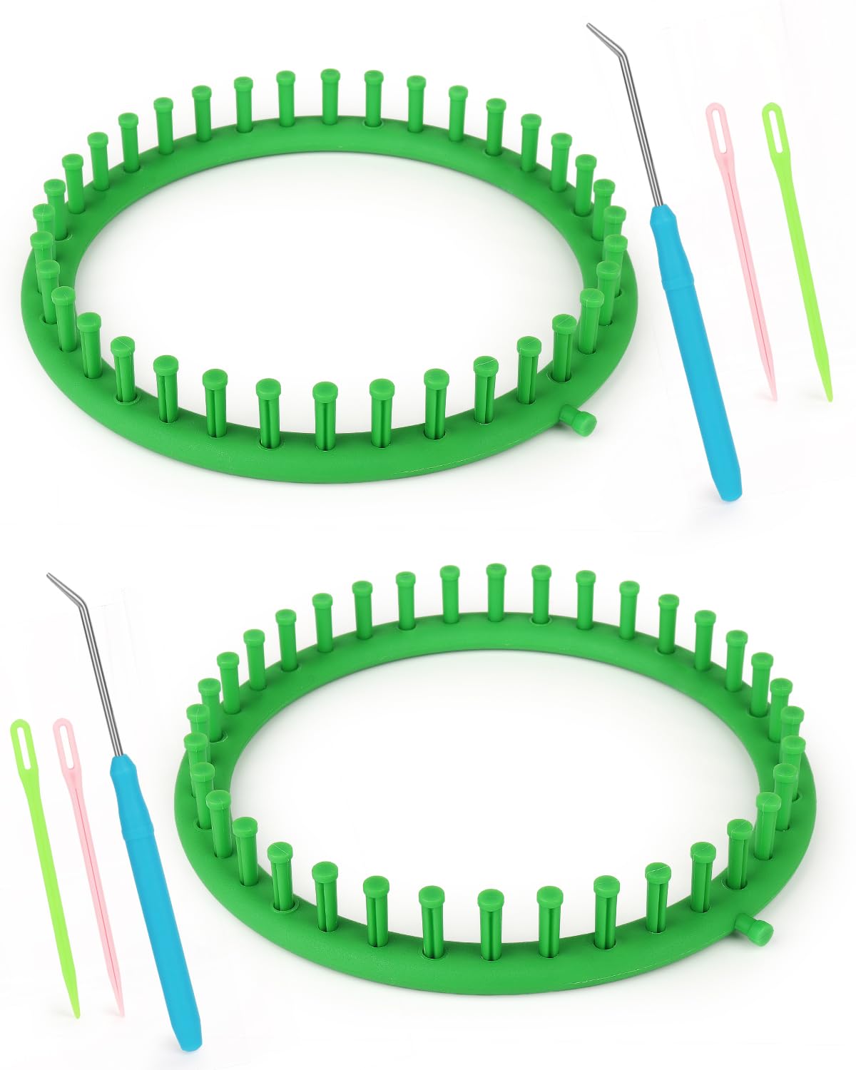 Aeelike 2 PCS Round Knitting Loom for Hat Socks DIY Crafts, 9.4inch