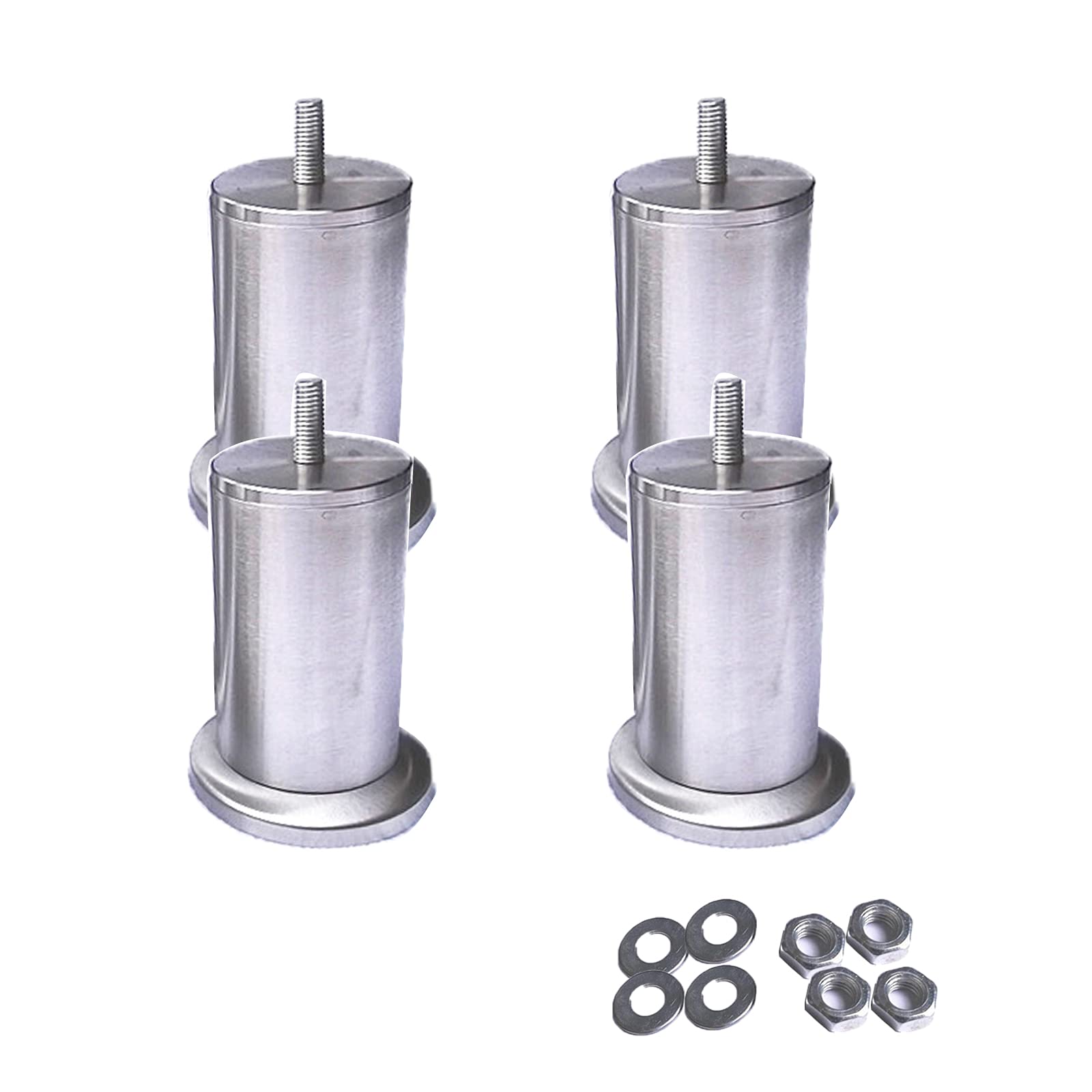 4 Patas de Metal para Sofá, Patas de Acero Inoxidable para Muebles de Baño, Resistentes Alua Y No Se Oxidan, para Camas Antiguas, Patas de Soporte, con Perno M8/9.8Cm/3.86In