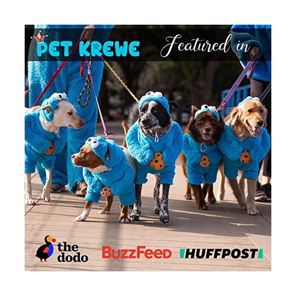 Pet krewe unleash the parade cookie monster dog costume sesame street pet costumes for medium dogs or cat outfit - perfect for halloween, christmas holiday, parties, photoshoots, gifts for dog lovers - image 5
