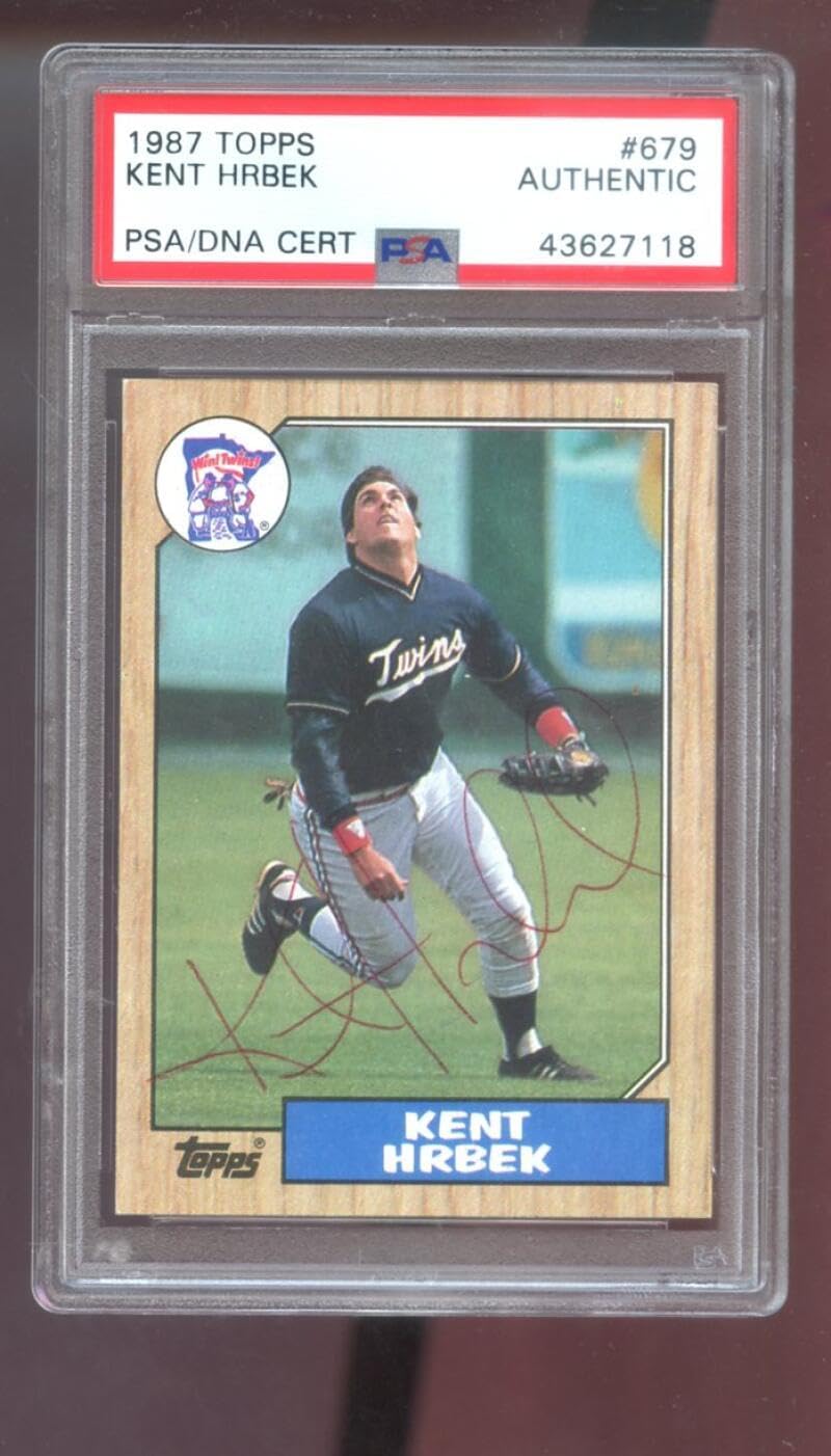 1987 Topps #679 Kent Hrbek AUTO SIGNED Autograph Autographed Card PSA PSA/DNA Baseball MLB COA Minnesota Twins