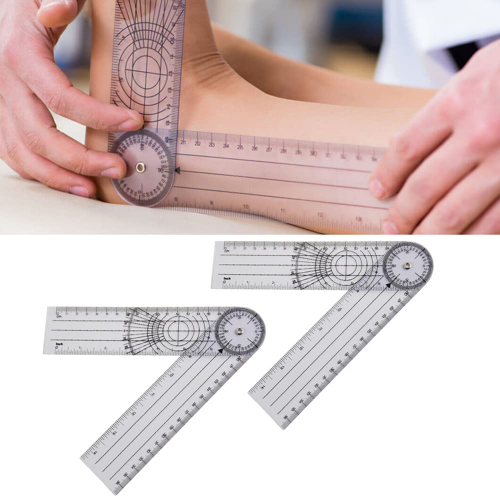 2 Pezzi Goniometro Articolare Trasparente - 36 Cm, Per Fisioterapia E Misura Angoli - Foto 6
