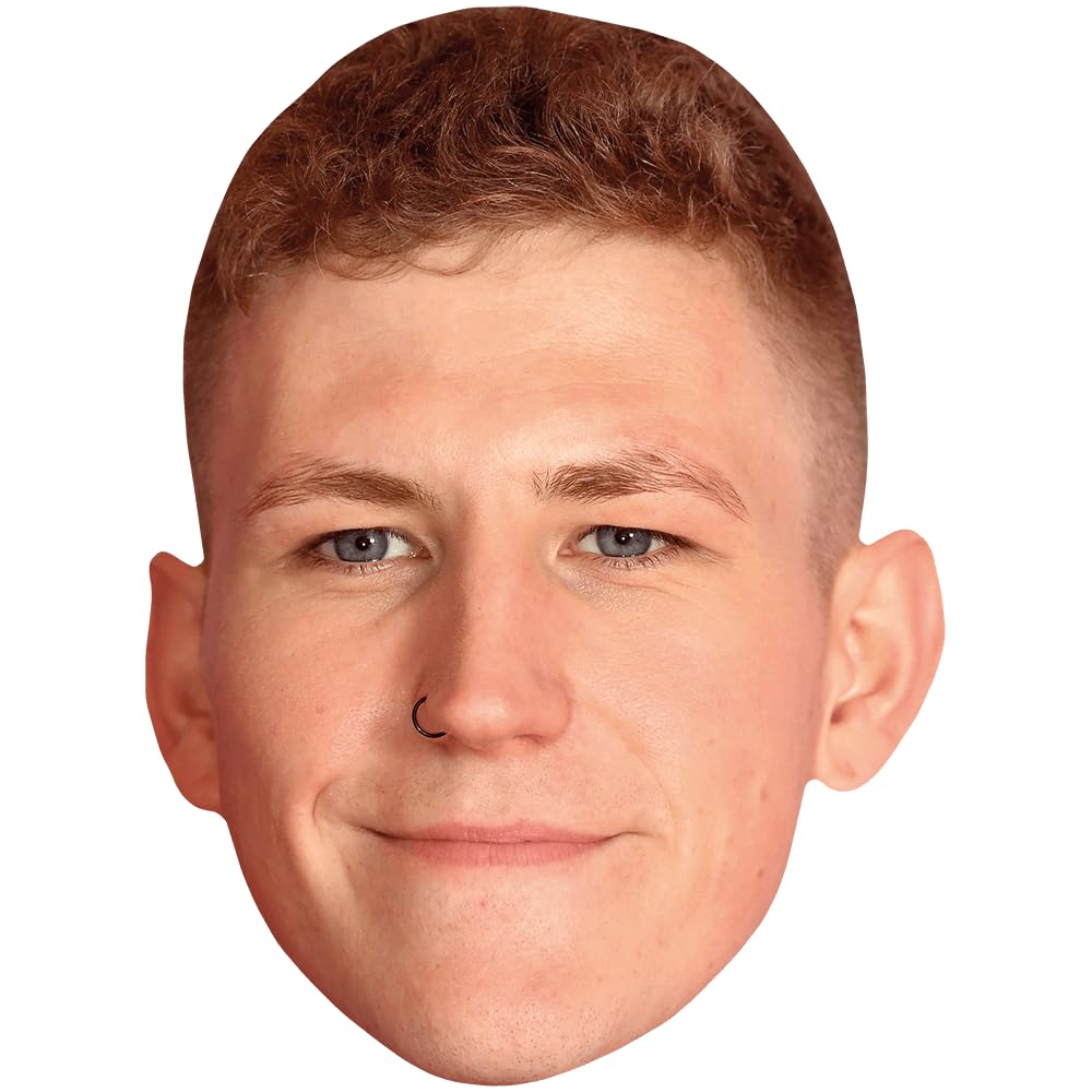 Nathan Evans (Smile) Celebrity Mask, Flat Card Face, Fancy Dress Mask