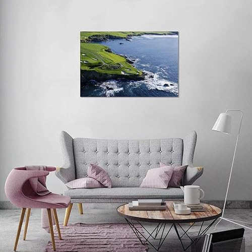 Vista 215 de chenchenArt Arte de pared de campo de golf de Estados Unidos, TPC, Sawgrass Golf Course, impresiones en lienzo, decoración de pared de golf para Rojo