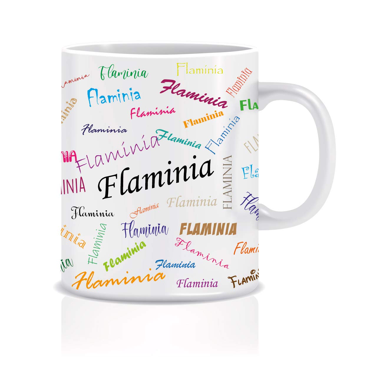 WeChitr Typography Coffee Mug for flaminia Personalised Name Ceramic, 350ml, 1 Unit