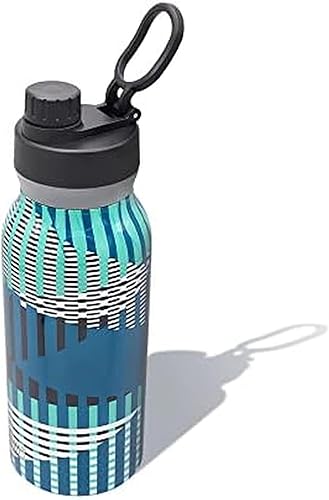 BUILT Botella de acero inoxidable con aislamiento al vacío de doble pared en cascada de boca ancha con tapa de chug, azul fuera de la rejilla, 32