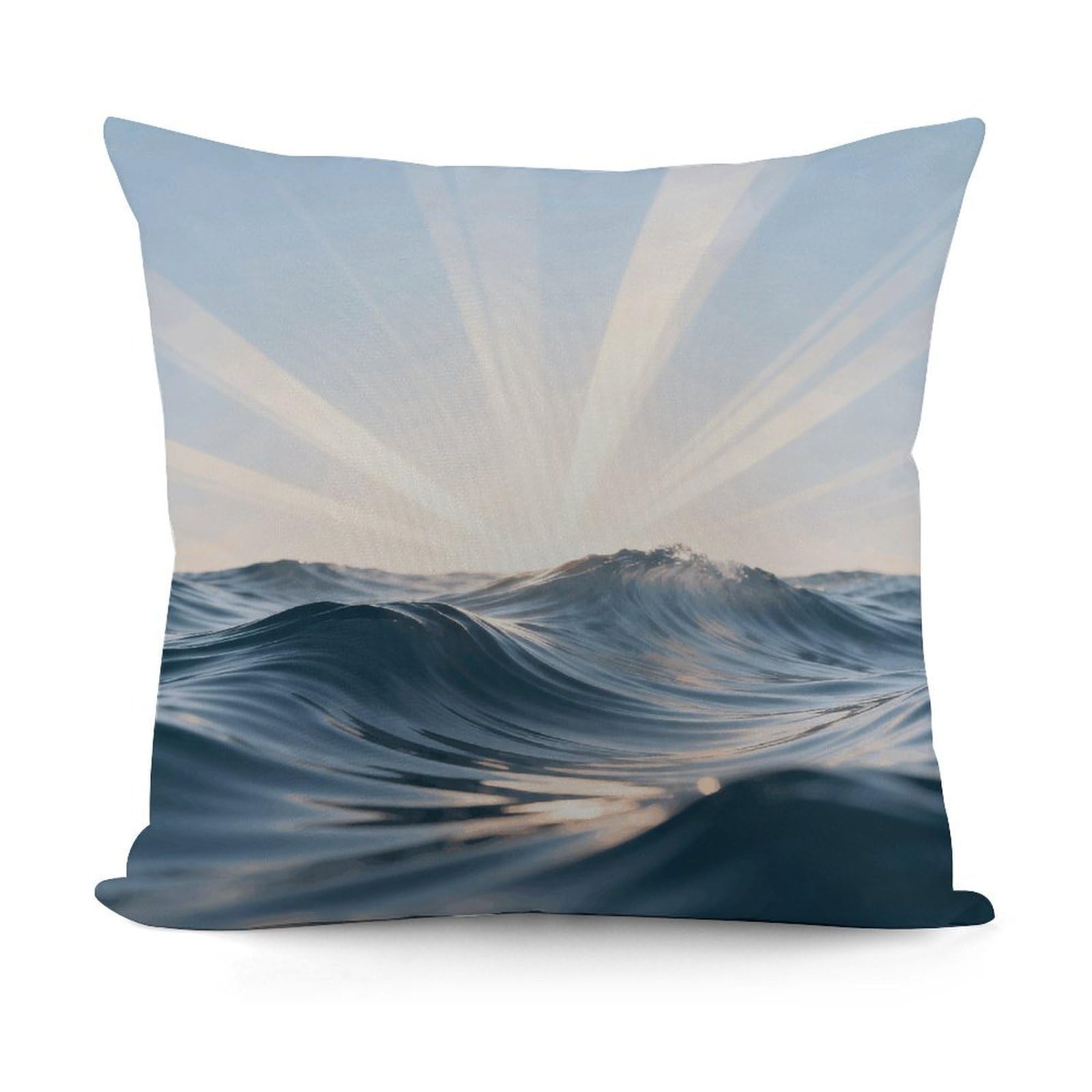 LZQPOEAS Waves & Rays Pillow Cover Plush Pillowcase Cute Pillowcase Double-Sided Printed Soft Cushion Case Square Throw Pillow Cover for Home Sofa Bed Decor