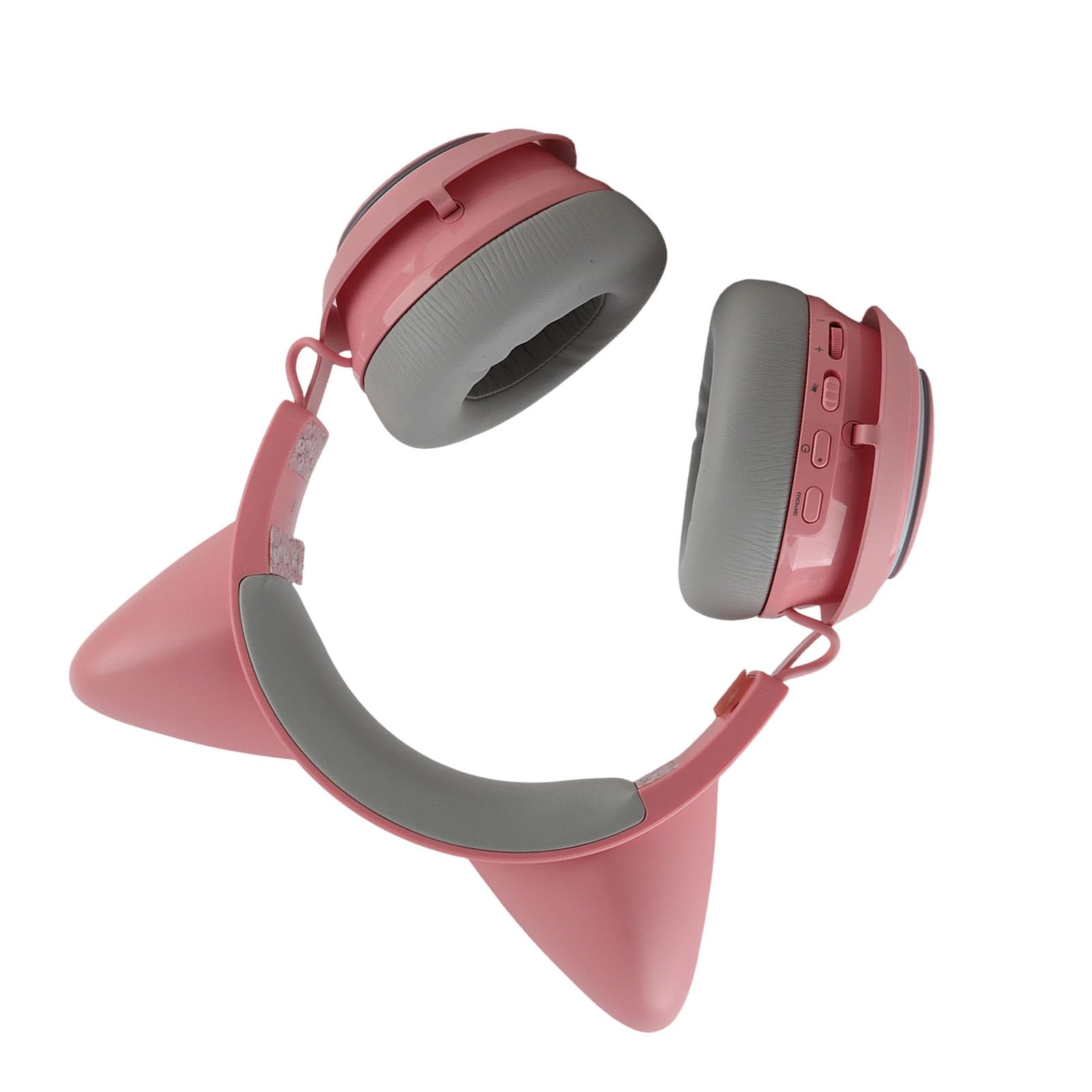 Cuffie da Gioco Cat Ear Cuffie Bluetooth Wireless con Luce RGB con Microfono Ruotabile a 120 Gradi per PC e Laptop (PINK)