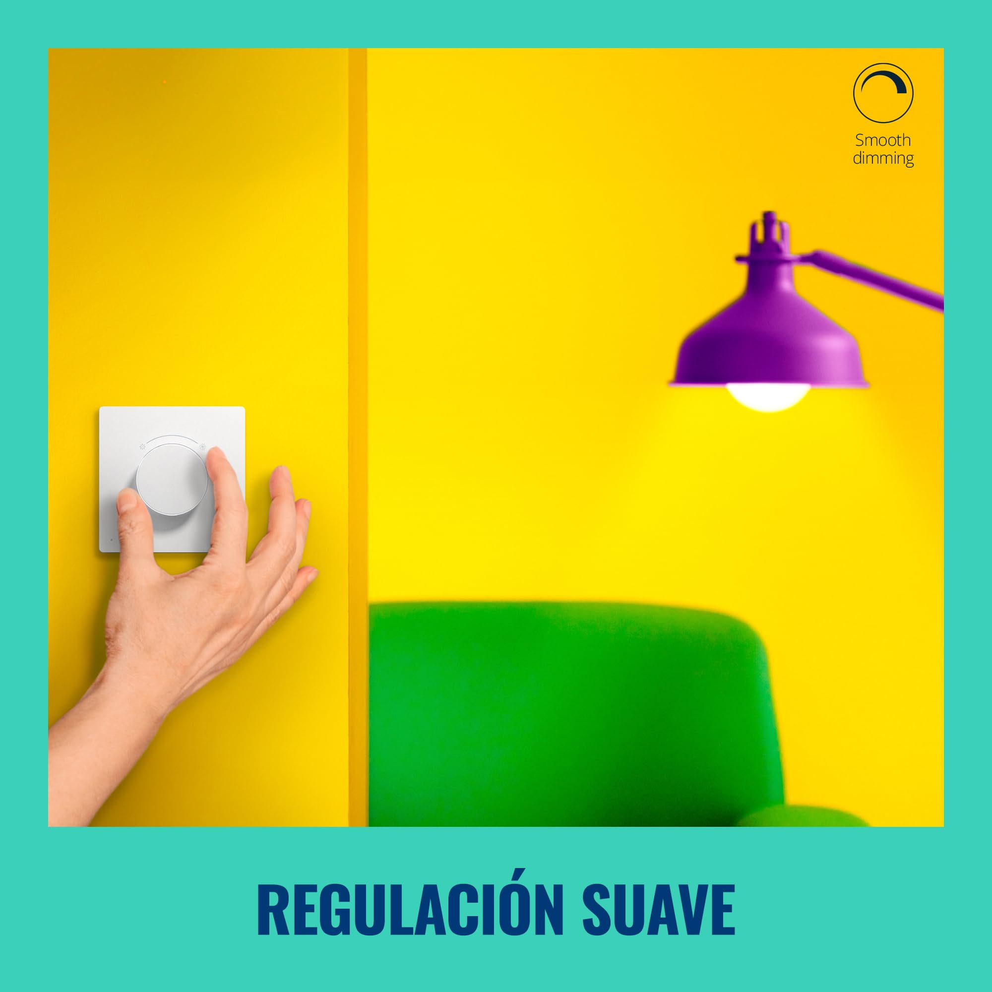 Wiz - Control Inteligente Dial Switch - Control portátil, Regula Intensidad y escenas predefinidas, Recargable por USB, Control Luces
