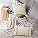 MIULEE Decorative Throw Pillow Cover Tribal Boho Woven Tufted Pillowcase with Tassels Super Soft Pillow Sham Cushion Case for Sofa Couch Bedroom Car Living Room 12X20 Inch Cream White