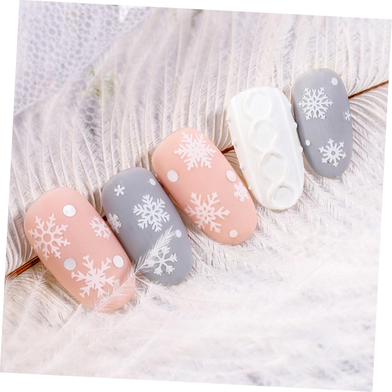 Healvian 60pezzi Adesivi Unghie Natale Con Motivo Fiocchi Di Stickers Per Nail Art Festivi Accessori Per Manicure Creativi e Facili Da Applicare