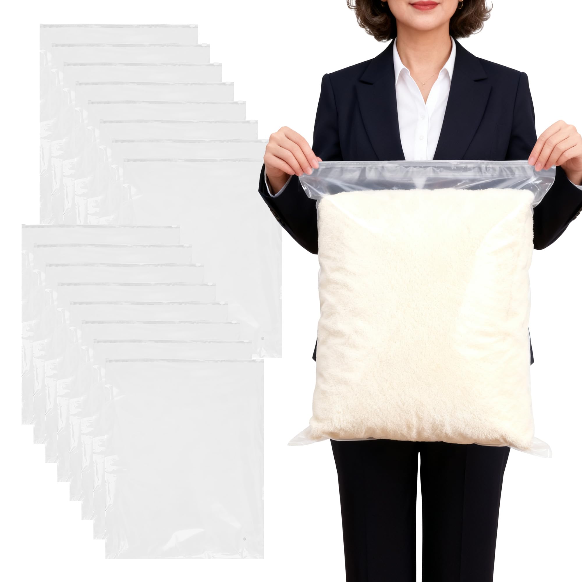 Sacs à fermeture éclair 40x50 cm Lot de 40 grands pochons transparents pour vêtements
