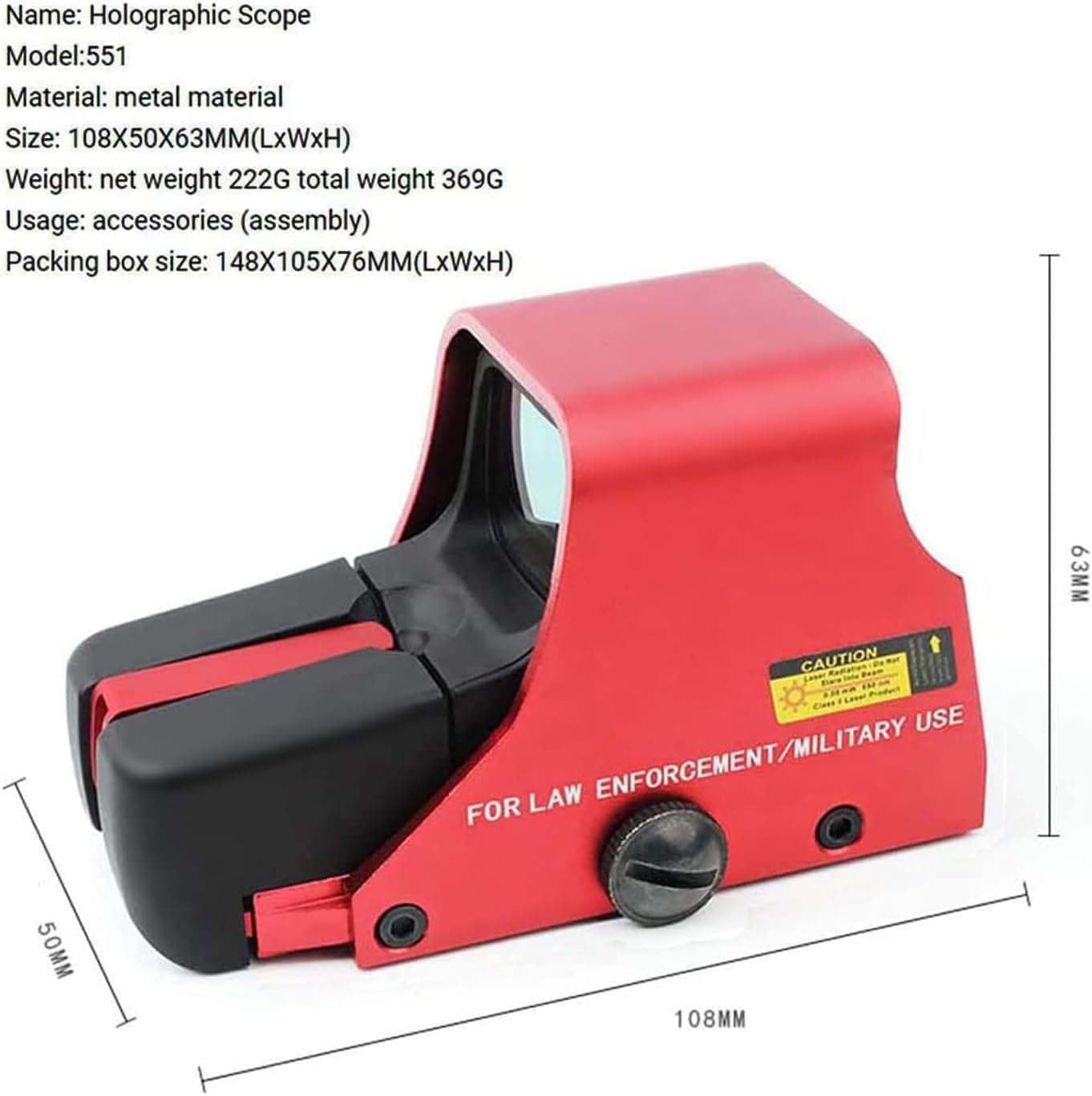 551/552/553/558 Red & Green Dot Holographic Sight，Optical Reflex Scope，for 20mm Rail Mount
