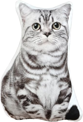 JWH Funda de almohada decorativa con forma de gato 3D, almohada decorativa con forma de animal, funda de almohada con estampado de mascotas para