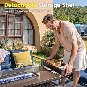 Sundaleoutdoor52inchoutdoorfirepittable50000btupropanefirepitswithstorageshelfglasswindguardandlidwickerpatiogasfirepitforoutsidepatioandgardencsalistedgrey Urban Country Home Decor Sundale outdoor 52 inch outdoor fire pit table 50000 btu propane fire pits with storage shelf glass wind guard and lid wicker patio gas fire pit for outside patio and garden csa listedgrey urban country home decor