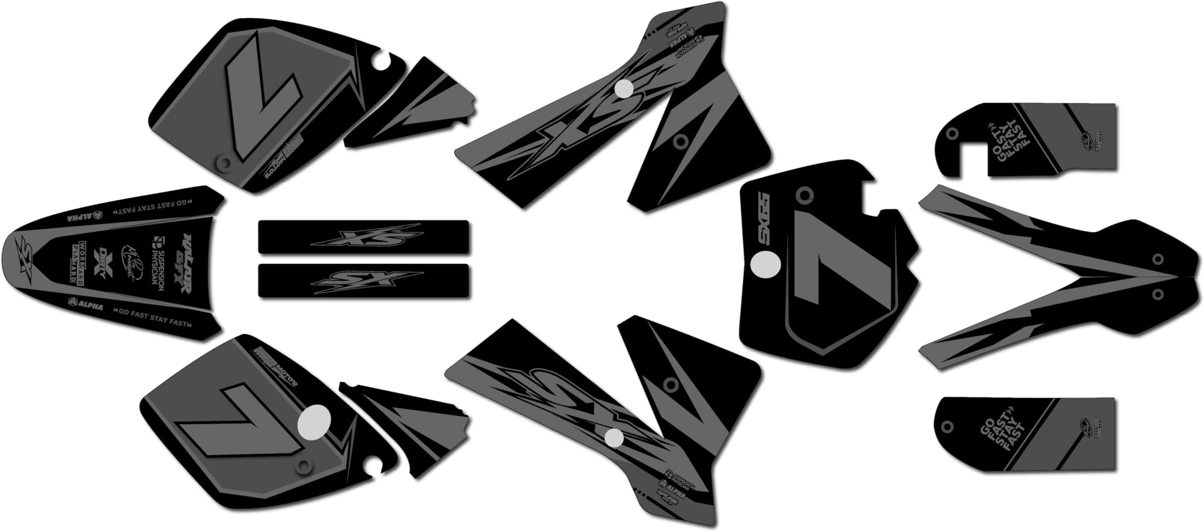 Graphics Kit for KTM 65SX SX65 (2002-2008) Bold Series Smoke 16 Mil - On/Off The Road - Dirt Pit Bike Motorcycle Sticker, Dirtbike Racing Decal Motocross Accessories no-Plastics