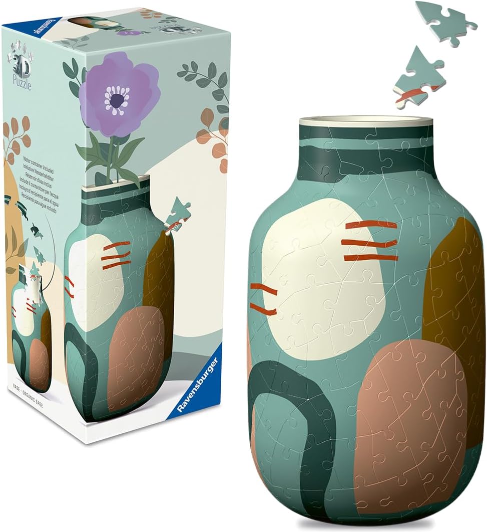 Ravensburger - Modern Vase - 162 Piece 3D Puzzle - Contemporary Abstract Style with Water‑Safe Container - Elegant Decorative Display - Premium Quality - Ideal Gift - for Adults