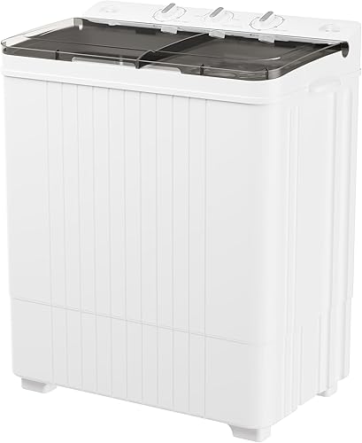Pataku Lavadora portátil, combo compacto de mini lavadora y secadora de 28 libras, lavadora de lavandería de doble tina con ciclo de centrifugado,