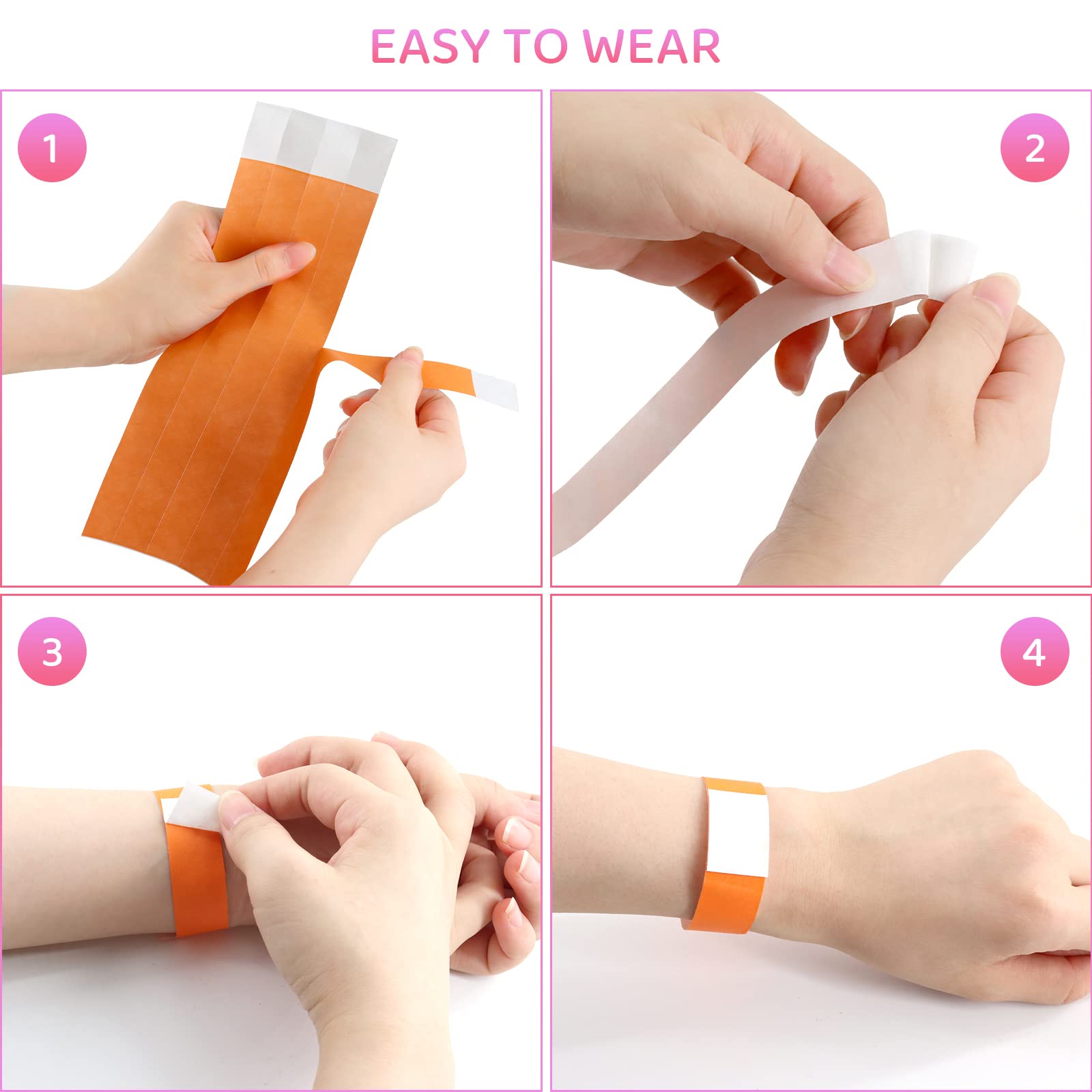 200 Braccialetti Carta Per Eventi | Impermeabili E Fluorescenti | 10 Colori | 19x250 Mm - Foto 11