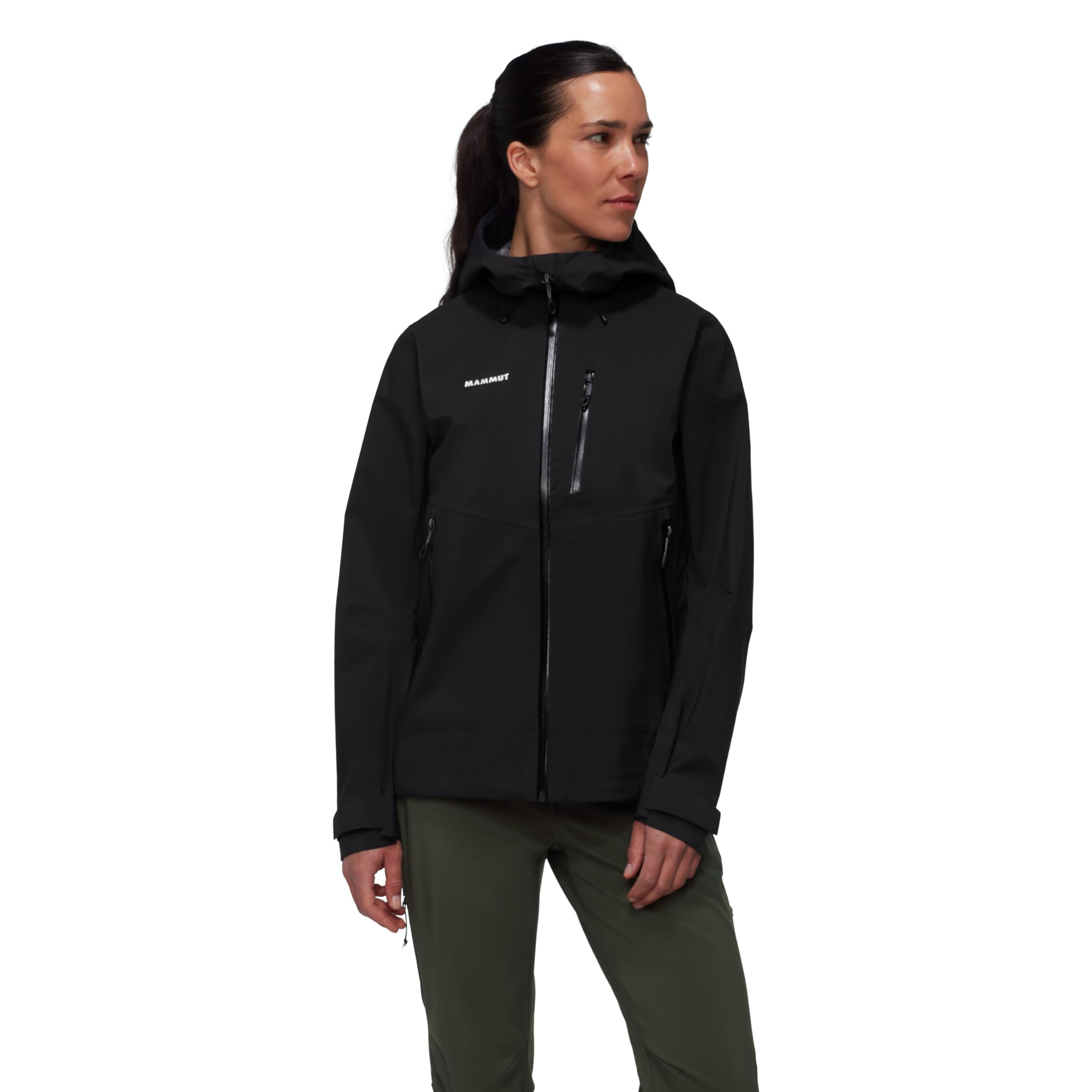 Mammut Alto Guide HS Hooded Jacket Women Hardshelljacke Wasserdicht Winddicht Atmungsaktiv 20.000 mm Wassersäule Schwarz M