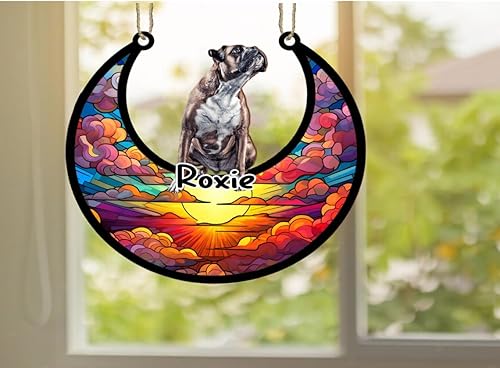 Vista 434 de LOVELYPOD Adorno de Navidad personalizado de perro pastor alemán, atrapasoles conmemorativo, adorno de Navidad de pastor alemán con nombre, pérdida