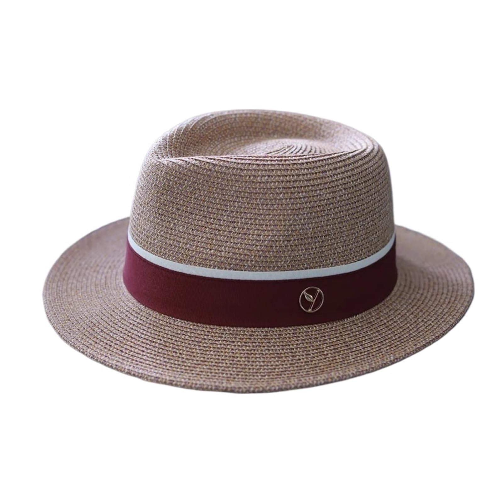 Sombrero de Paja para Mujer Sombrero de Paja Forma Natural Verano Mujeres/Hombres ala Ancha Playa Gorra Sol protección Fedora Regalo cumpleaños para Viajes