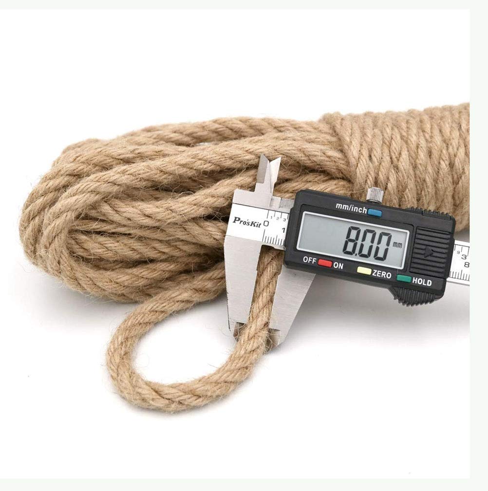 wangk Rope jutowa 4 mm - 16 mm do dekoracji domu, rękodzieła, ogrodnictwa, kota Griffor, 50 m, 100 m