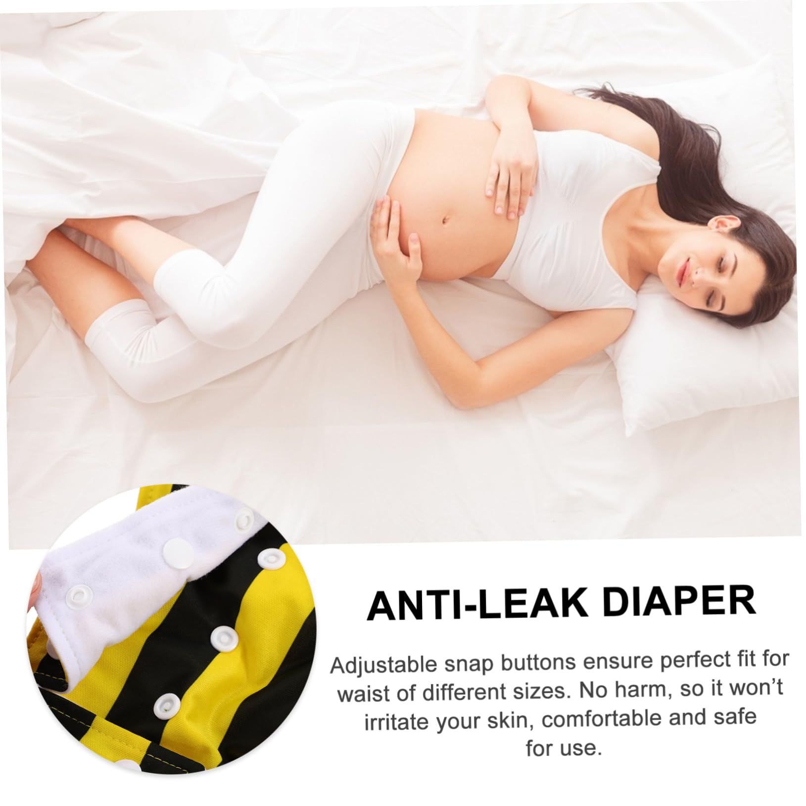 BEBEMOKO Cloth Diapers Multipurpose Reusable Diaper for Men Women Leakproof Breathable Easy to Fit for Overnight Use