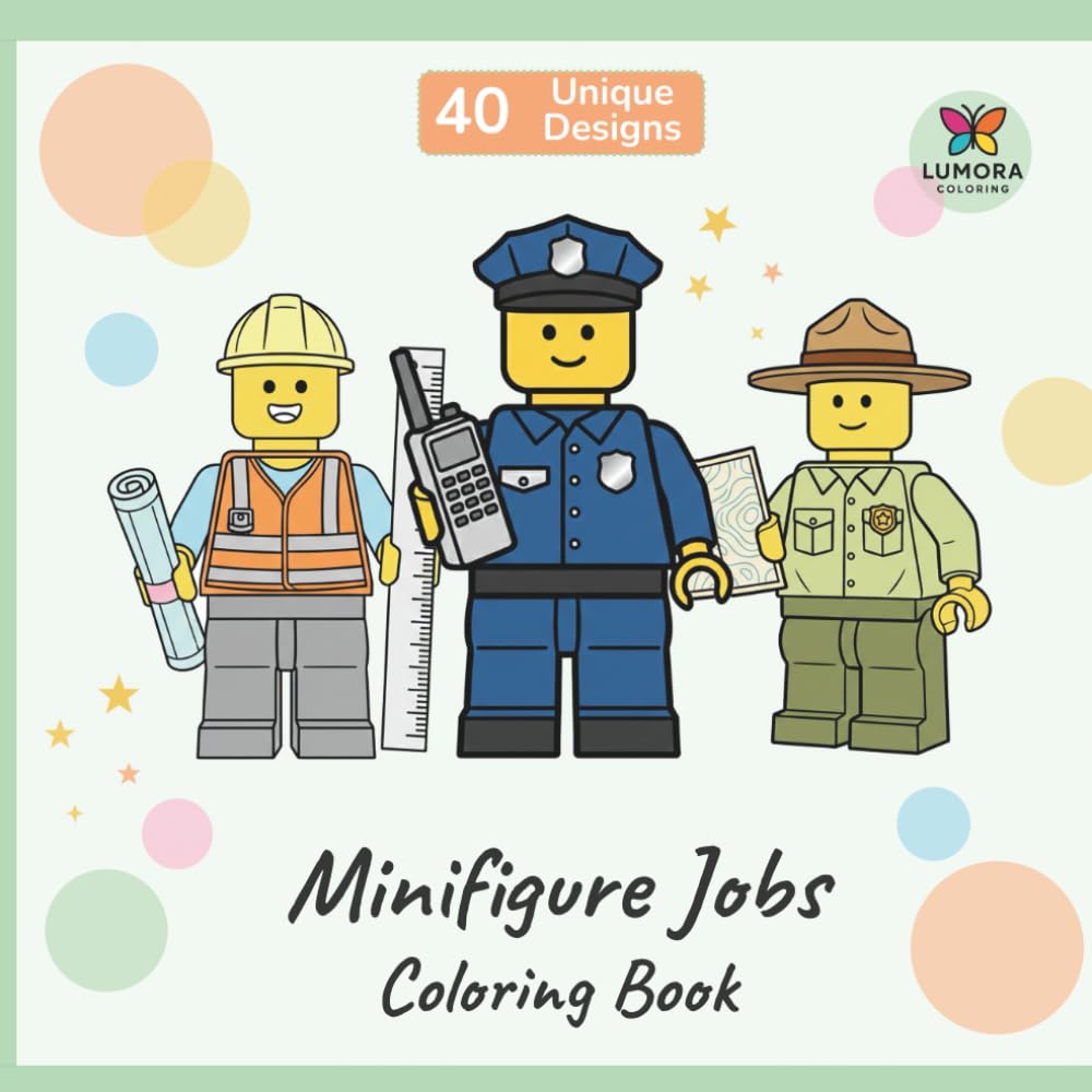 Minifigure Jobs Coloring Book: Fun Activity Book for Kids with 40 Unique Characters (Lumora Coloring Minifigure Series)