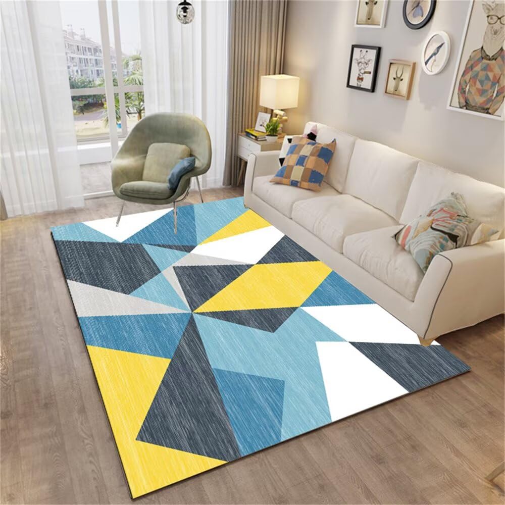 Tapis dextérieur antistatique 60x110cm bleu gris jaune résistant pour chaise bureau