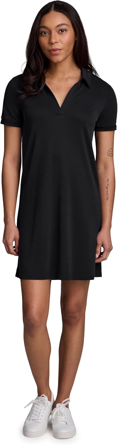 RBX Active Women's T-Shirt Dress, Lightweight Soft Modal Breathable Relaxed Fit V-Neck Collared Dress Travel Tunic Coverup
