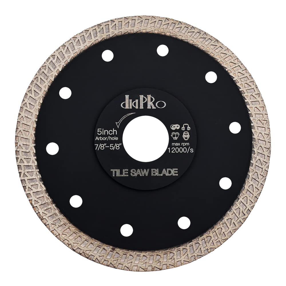 Super Thin Diamond Blade Tile Cutting Blade 5" for Dry or Wet Cutting Granite Marble Tile