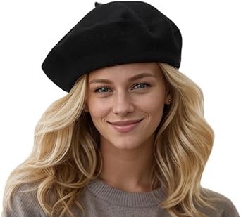 KIMMING Beret Hats for Women- Classic Wool French Beret | Elegant Vintage Cloche Hat for Artists, Parisian Chic Outfits