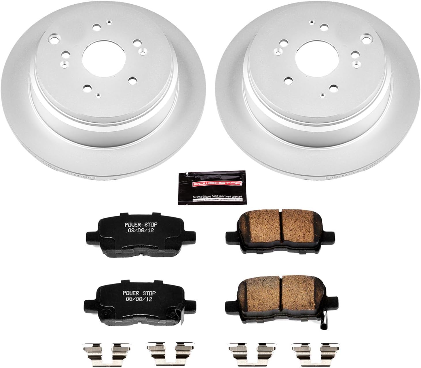 Power Stop CRK5502 Coated Brake Rotor & Ceramic Brake Pads- rear For Honda Odyssey 2002-2004 [Model Specific]