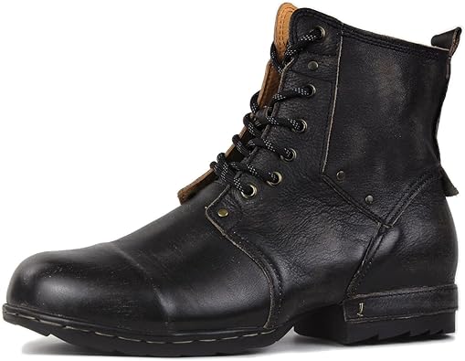 Mens Vintage Brown Retro Chukka Boots Lace-up Motorcycle Casual Leather Dress Ankle Boot for Men Fashion CD-6015-6-Vintage-R