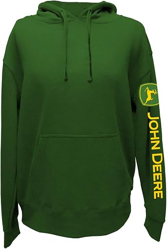 John Deere Solid Hoodie with Logo on Sleeve Black