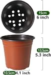 Pots de chambre de bébé, PEYOU paquet de 50 6" Pots de plantes en plastique avec trou de drainage, plants de fleurs Fournitures de jardin Pot de plantes, contenant de plantes de fleurs, pots de démarrage de semences réutilisables pour les plantes intérieures et extérieures