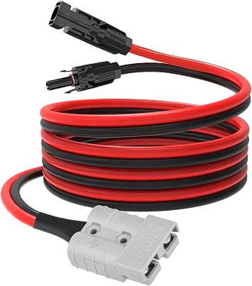 ELFCULB Solar to Anderson 50amp Connector, 10AWG Solar Panel Connector to Anderson SB50 Cable for Solar Panel Forklift RV Boat5FT