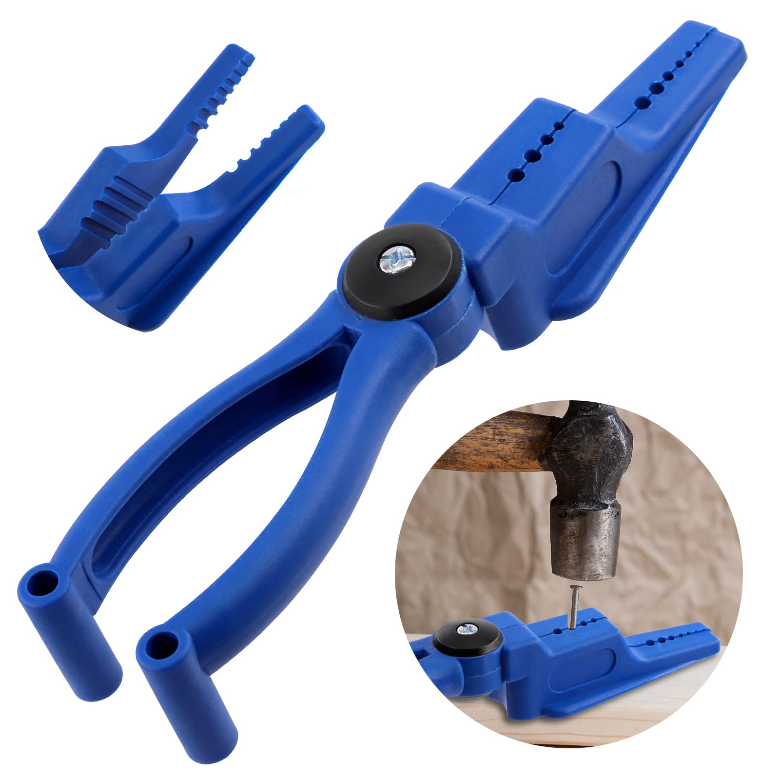 1Pc Plastic Nail Holder Pliers for Hammering Safety Nail Guide Framing Nail Holder Tool Slip Joint Pliers Nailing Finger Saver for Household Construction