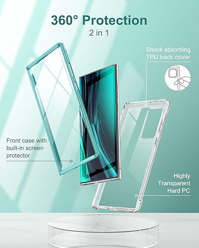 Miniatura 3 de SURITCH Funda Ultra Clear para Samsung Galaxy S22 de 6.8 pulgadas (solo protector de pantalla), protector de pantalla integrado carcasa rígida