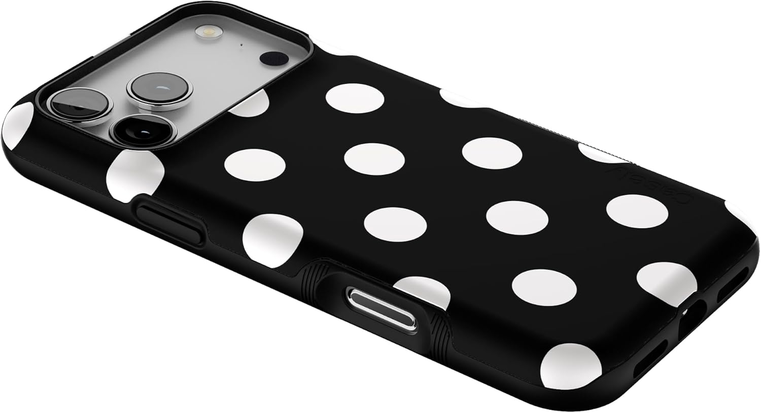 Casely iPhone 17 Pro Max Case | High Contrast | Black Polka Dot | Bold Protective Design | Compatible with MagSafe