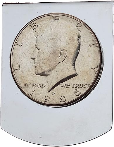Miniatura 1 de US 1986 Kennedy Half Dollar Stainless Steel Large Money Clip NEW - Wide Design