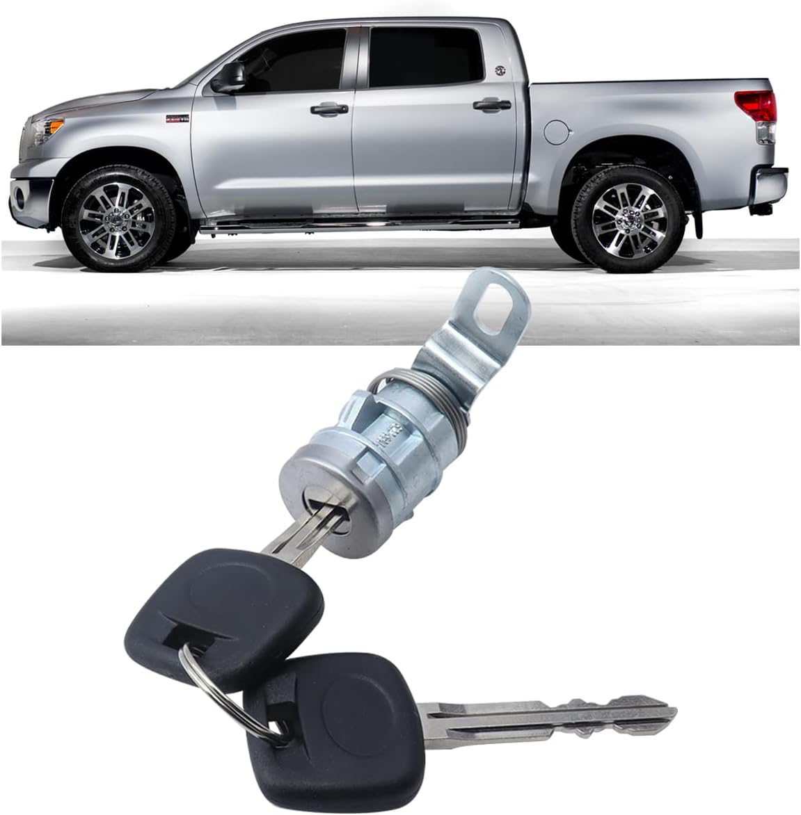 69055-0C010 Tailgate Door Lock Cylinder with Key Compatible with Toyota Tundra 2007 2008 2009 2010 2011 2012 2013 Rear Door Lock Cylinder Replaces 690550C010