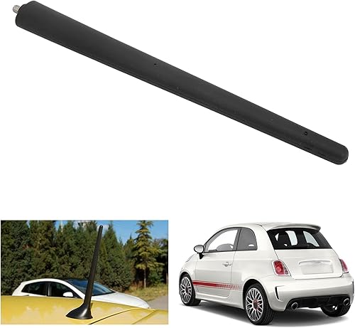 Miniatura 5 de Fydun - Antena de coche de 7.874 in7.87 pulgadas, antena corta de goma, mástil aéreo negro 52019353 de repuesto para Fiat 500 2012+
