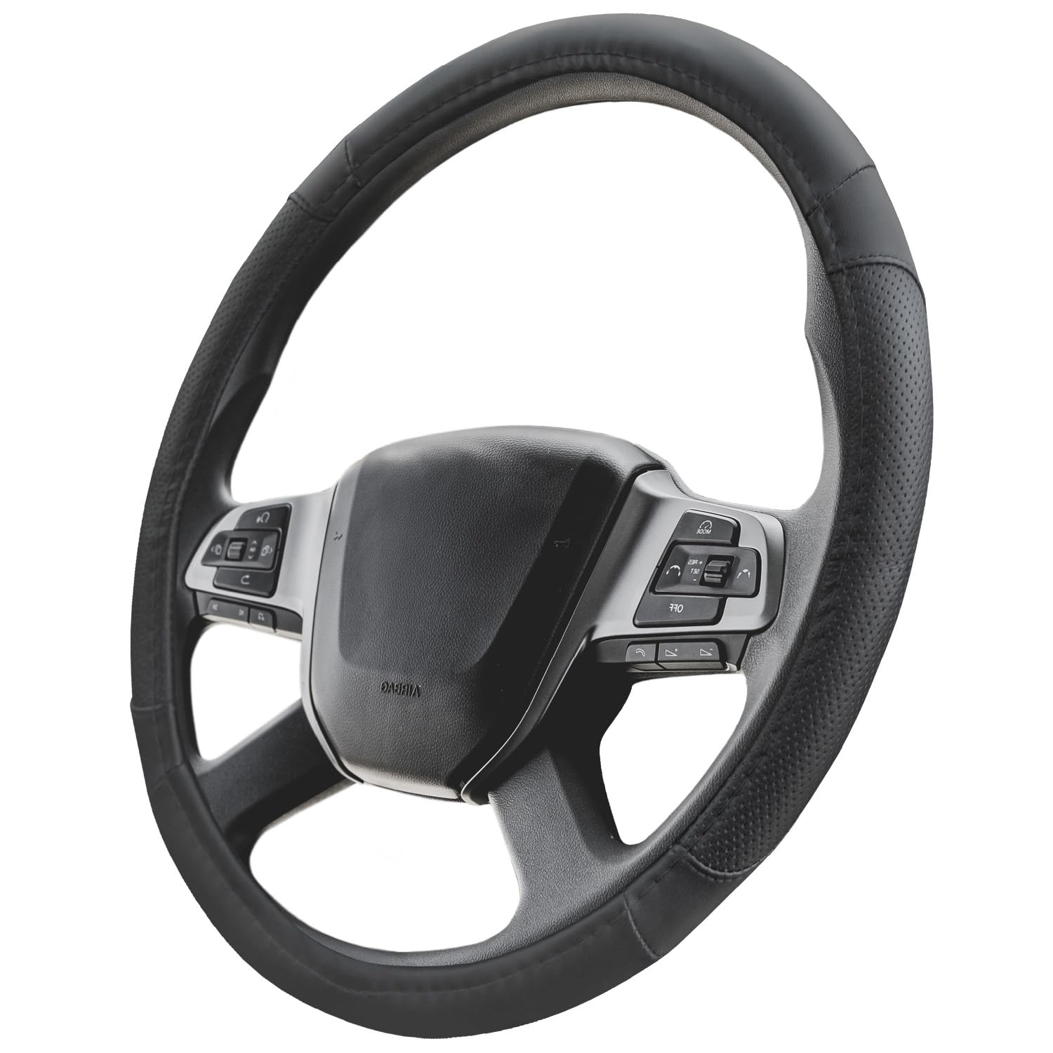 Upgrade4cars LKW Lenkradbezug 44-46 cm in Schwarz | Lenkradschoner Universal | Lenkradhülle für Sommer & Winter | Autozubehör Innenraum Deko