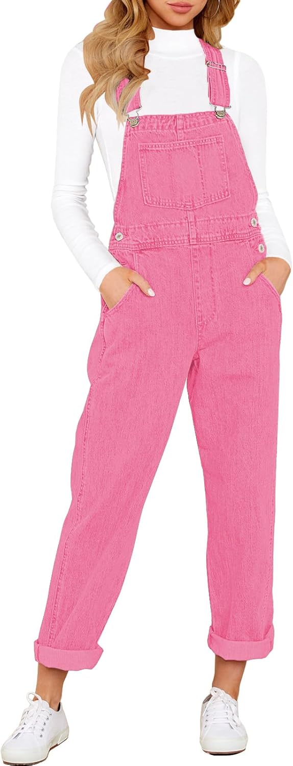 LookbookStore Women's Casual Stretch Denim Bib Overalls Pants Pocketed Jeans Jumpsuits