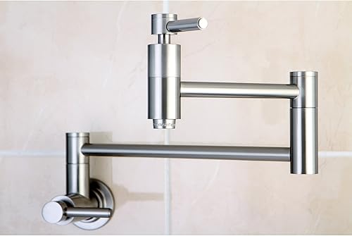 Miniatura 4 de Kingston Brass Elements of Design ES8108DL - Relleno de pared para montaje en pared, 13 pies, níquel cepillado