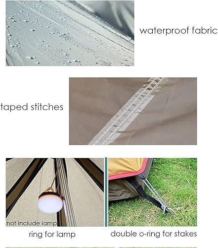 Miniatura 4 de Tienda de campaña impermeable pirámide tipi para adultos, tienda de campaña impermeable de doble capa, tienda india, tienda de yurta, tienda de