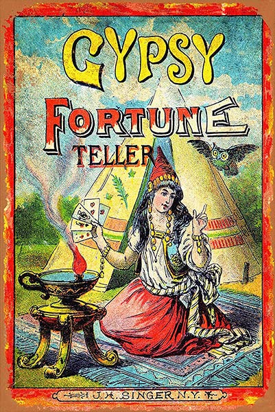 Gypsy Fortune Teller Tin Sign Wall Decor for Indoor Outdoor 8x12 inch